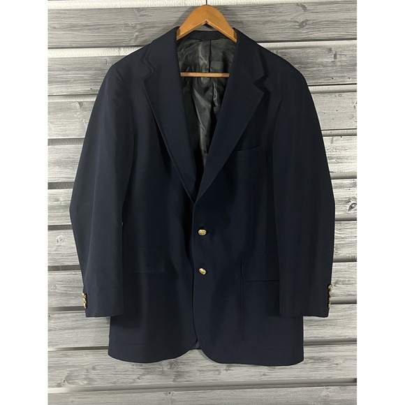Polo University Club Ralph Lauren Blazer Men 42 Wool Gold Buttons Sport Coat vtg - Picture 1 of 16